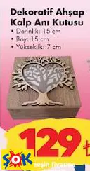 DEKORATİF AHŞAP KALP ANI KUTUSU